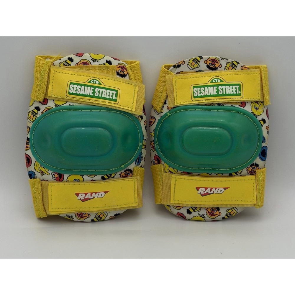 Vintage 90s Sesame Street Kids Sports Pads Skate Bike Knee Elbow Rand
